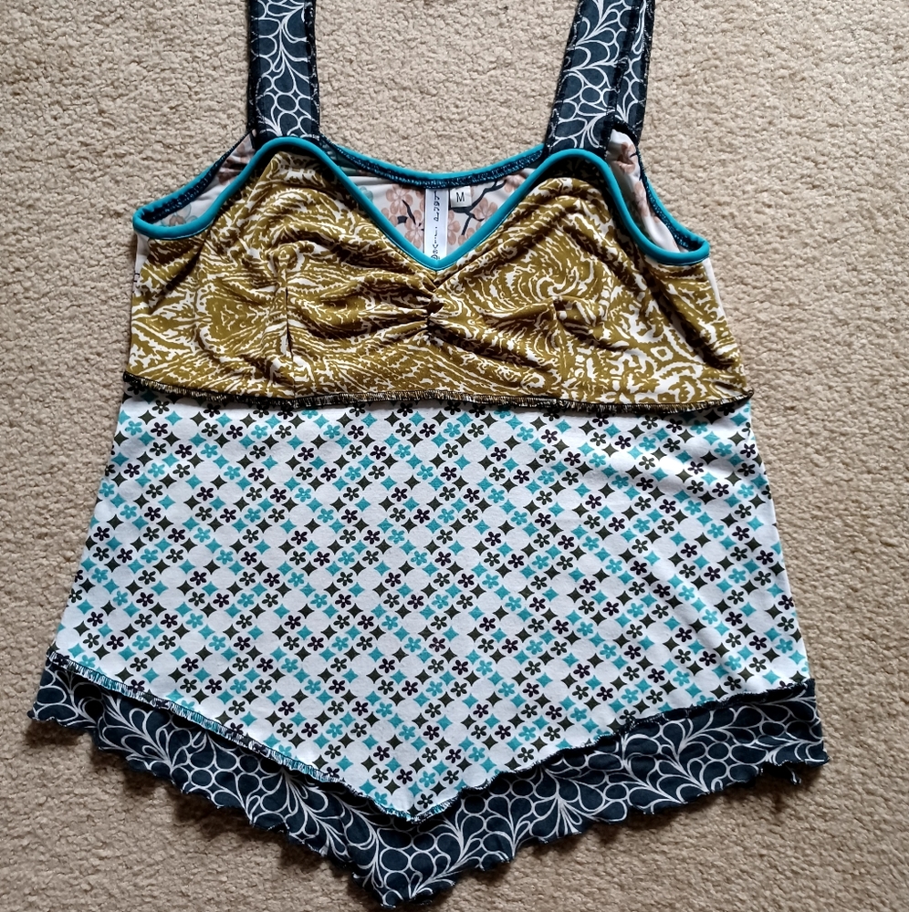 Hand Jive Boho Multi Pattern Tank - Size Medium